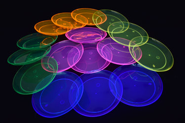 6 inch Neon UV Blacklight Reactive Glow Party Plates- 40 Count